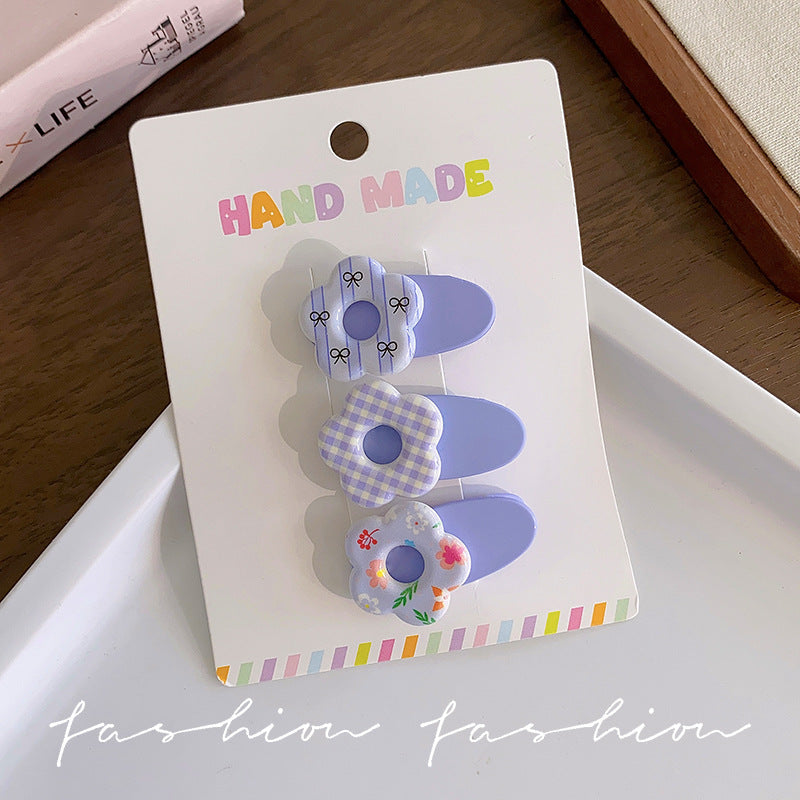 Colorful flower small hairpin, small and exquisite girl side clip, headwear hairpin, bangs clip, forehead broken hair small size