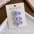 Colorful flower small hairpin, small and exquisite girl side clip, headwear hairpin, bangs clip, forehead broken hair small size