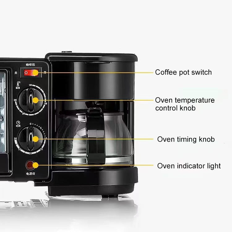 3-in-1 breakfast maker - multifunctional home appliance for coffee, hot milk, and toast