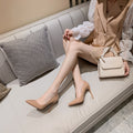 Nude stiletto heels - 2024 new spring/autumn collection - patent leather french pointed toe flats - versatile professional style women's shoes