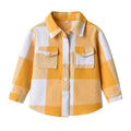 New spring/autumn boys' plaid shirt, preppy style cotton top, kids' plaid shirt, long-sleeved shirt for boys and girls