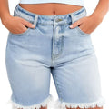 american summer hot jeans with frayed hem casualloose denim shorts y2k hot girl three-quarter pants