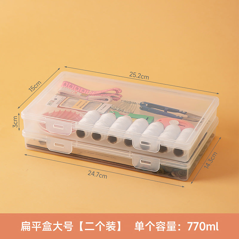 needle and thread plastic transparent storage box with lid drawer can be stacked needle box household mirror cabinet desktop storage box wholesale