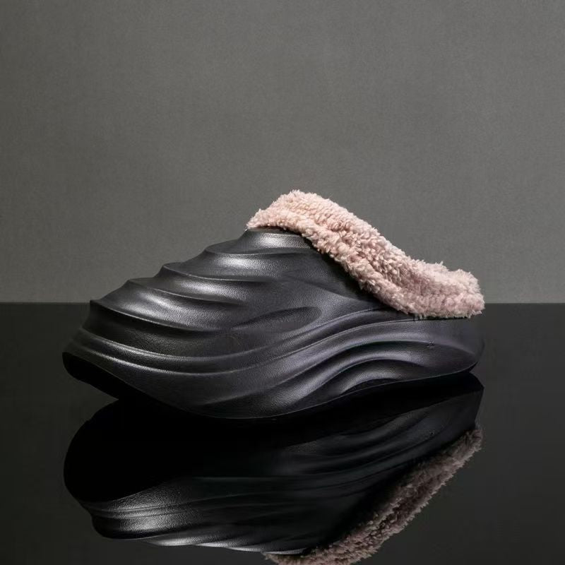 Cocoon breaking 2024 winter new arrival fleece-linedthickened cotton shoes good-looking couple style non-slipheattech cotton slippers men outwear