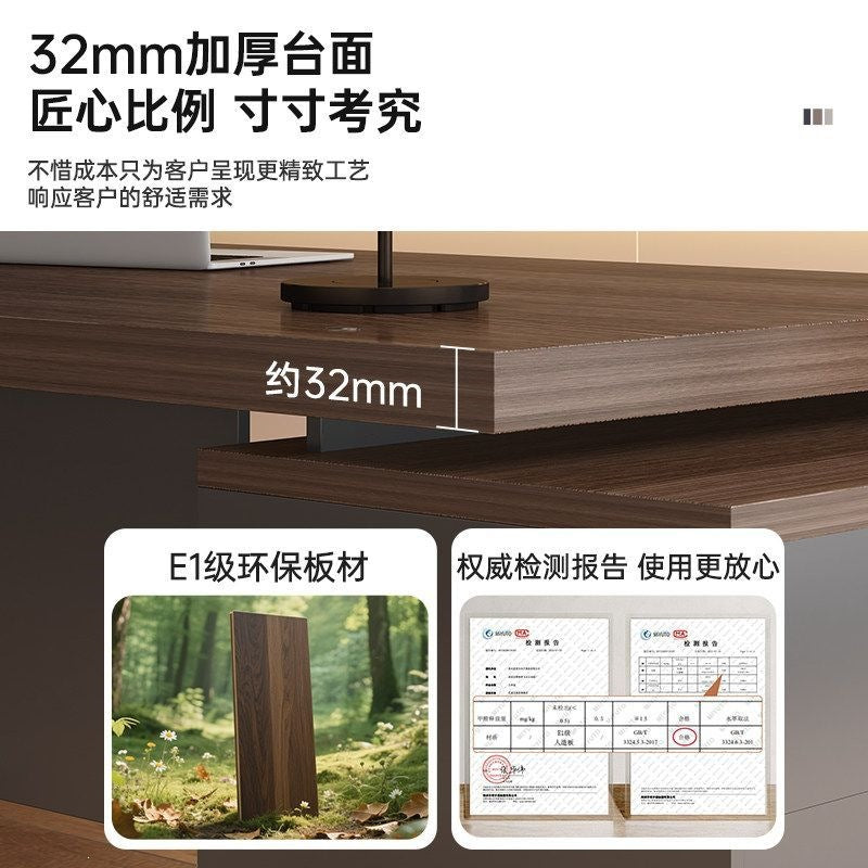Modern home office desk computer table with chair, thickened desktop study table, office executive writing desk