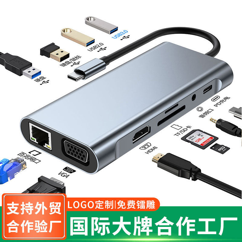 Factory direct custom 11-in-1 docking station with usb 3.0 and ethernet adapter for apple laptops