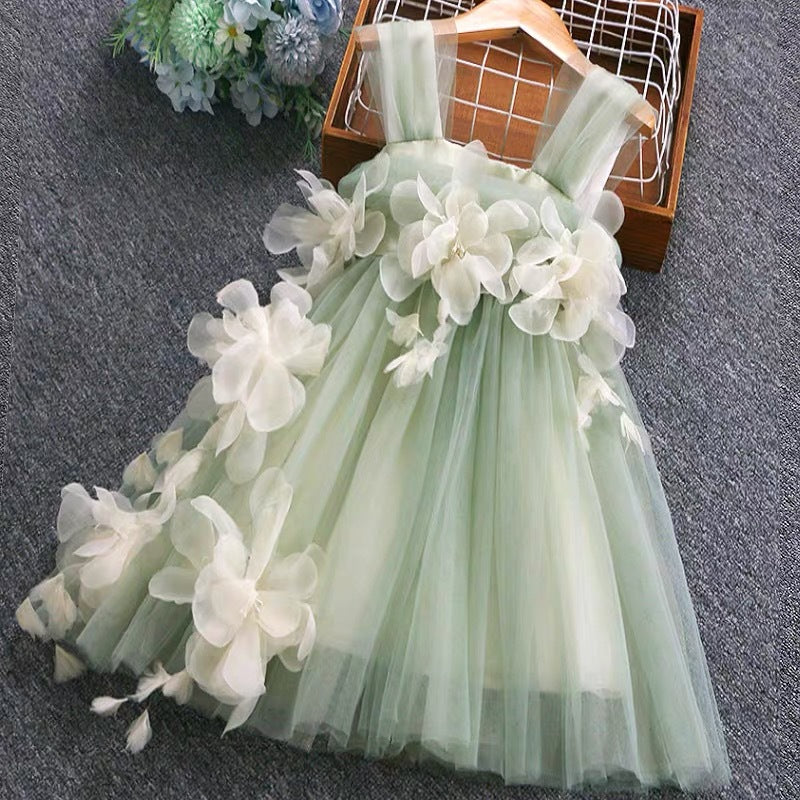 Girls' summer dress  new collection: kids' mesh princess dress, sweet baby girl tulle dress, cute skirt