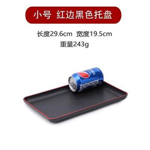 Japanese-style wood grain plastic tray - rectangular commercial grade for restaurants, cafeterias, fast food, flat plates, and bbq restaurants