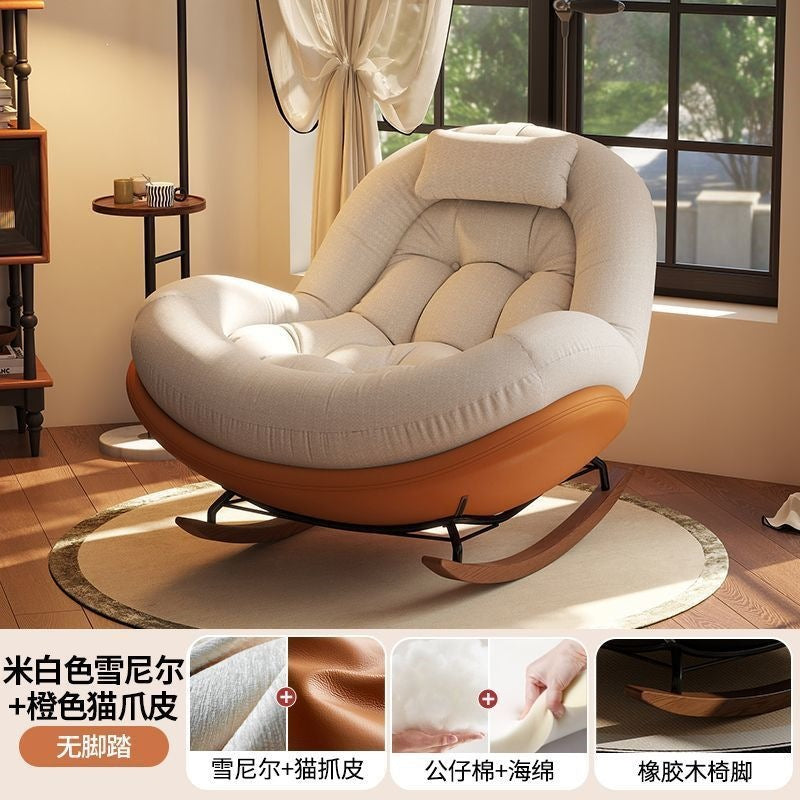 New arrival balcony chair rocking recliner casualfor home adult lazy sofa chair eggshell sleeping single rocking chair