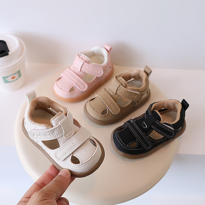 Baby shoes summernew arrivalgirl toe-cap sandals functional shoes easiest for matchboys soft bottom toe-cap anti-kick toddler shoes