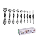 Ready-to-ship magnetic double-ended measuring spoons, 9-piece set, graduated measurement spoons for seasoning, stainless steel baking tools