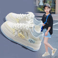 Girls' athletic shoes - new spring/summer  collection: breathable mesh sneakers, white shoes, platform shoes for girls, big & tall sizes, kids' footwear