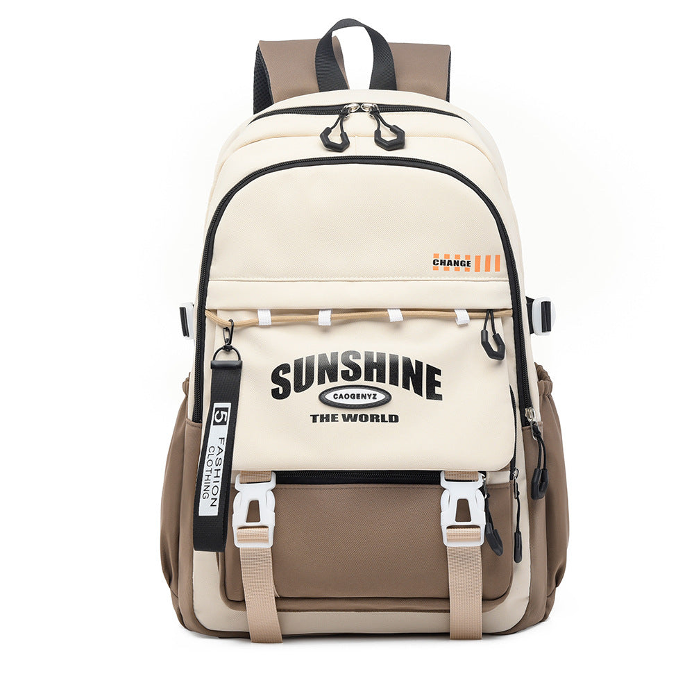 School bag male large capacity junior high school student high school student fashion trend simple backpack female style travel bag