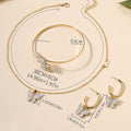 Wholesale butterfly necklace, european and american cross-border jewelry set, earrings, bracelet, pendant, high-end women's jewelry three-piece set