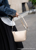 Woven crossbody small bag for women easiest for match dumpling bag guangzhou luggage fashionclassy sense one-shoulder genuine leather crossbody bag