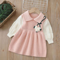 Girls' knitted sweater dress -  lunar new year edition - sweet handmade knit dress for baby girls