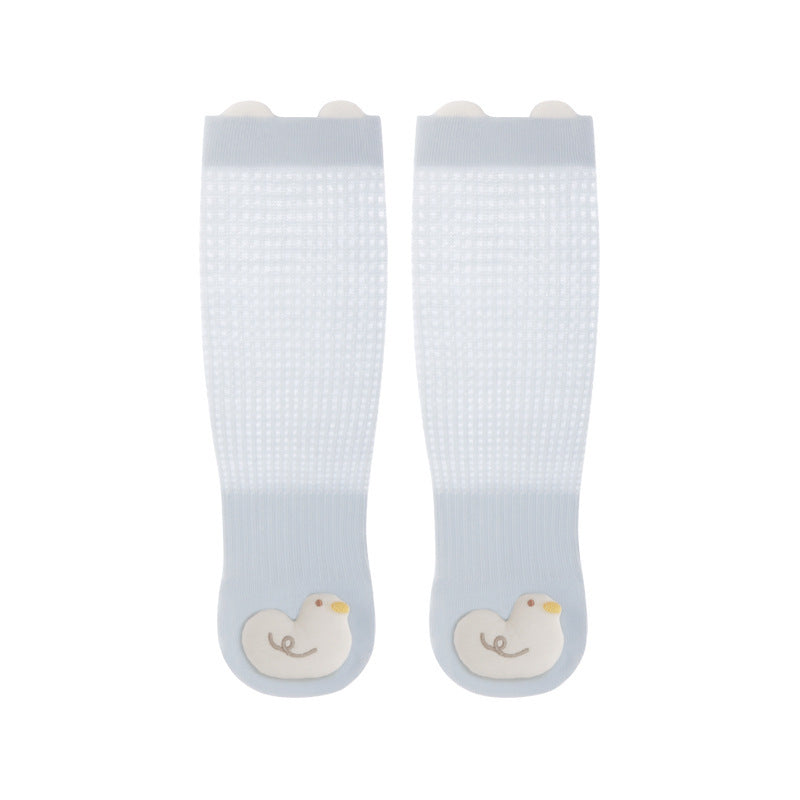 Babylon baby stockings summer thin mesh breathable kidsknee high socks cartoon doll ear calf socks