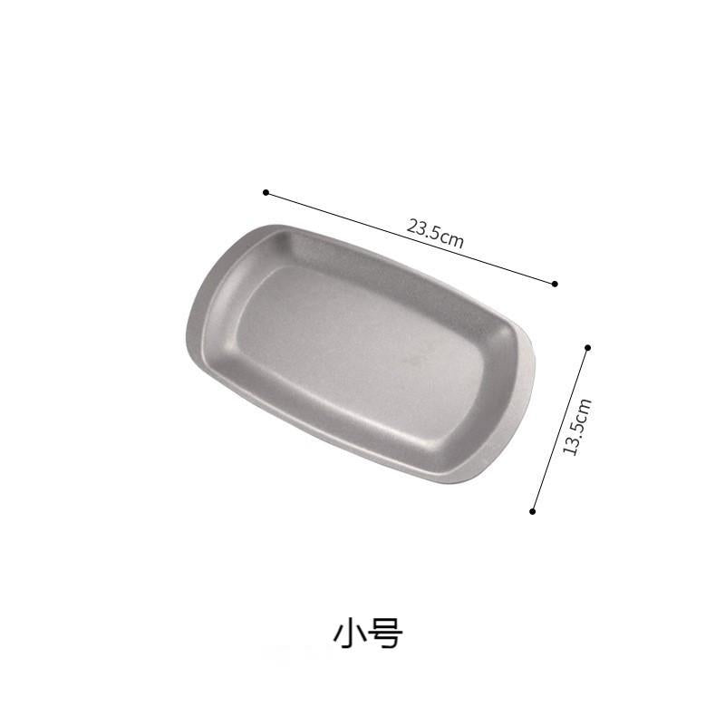 Korean retro square bbq plate outdoor camping bbq tray creative tray sushi dessert plate high-end restaurant plate