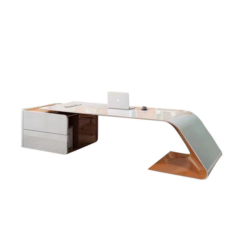 Painted boss table accessible luxuryfashion manager table casual modern female president desk creative stylish table and chair combination