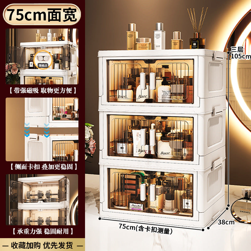 33-75 Plastic cosmetics cabinet storage storage box, folding transparent storage cabinet finishing multi-layer, starting from one piece for approval