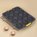 New 12-cavity silicone waffle mold with frame, jelly mold, household two-color non-stick muffin cup baking pan