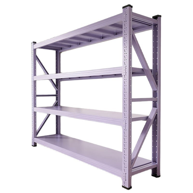 Warehouse shelving, storage racks, balcony storage, multi-tier floor-standing heavy-duty shelving unit, purple shelving for home use