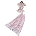 French chic collar sweetheart vest pleated skirt two-piece set - elegant, stylish, and high-end summer collection for women