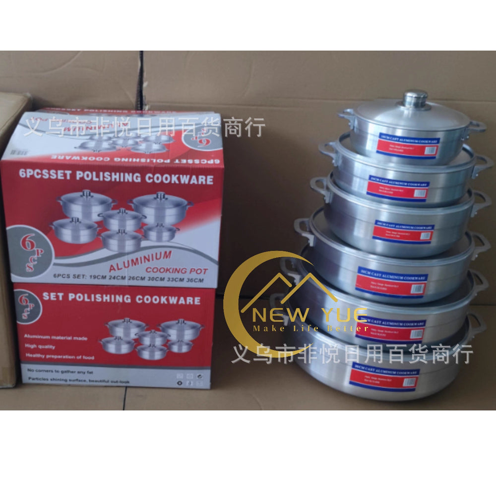 Factory direct sales cross-border best-selling thick 6pcs aluminum pot 088-aluminum-pot exquisite kitchen essential artifact
