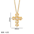 [titanium steel] fashionfashion full diamond cross necklace women's niche light luxury high-end stylishsweater chain jewelry
