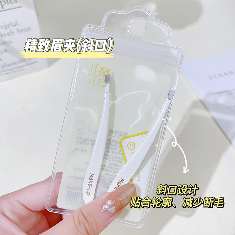 Dazzling fineline modern series stainless steel tweezers - eyebrow, eyelash extension, and beauty tool set with double eyelid stickers