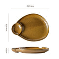 Japanese style stylish ceramic dumpling plate for home dinner plate with dipping grids divided plate restaurant clay thread dumplings