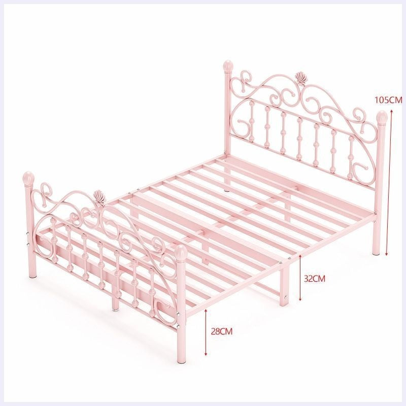 Wrought iron bed - thickened & reinforced, minimalist modern princess bed, trending online 1.8m, double bed, nordic single 1m, iron frame bed