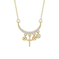 K-style trendyfashion copper inlaid zirconium smiley face necklace for women accessible luxuryniche stylecasualelegant non-fading clavicle chain jewelry