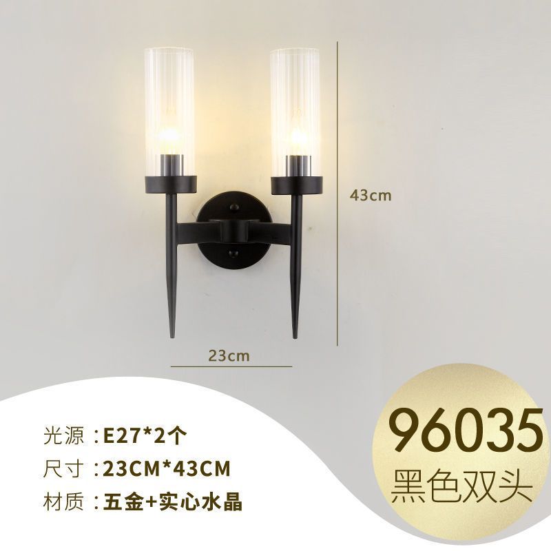 Accessible luxury style crystal wall lamp casual living room tv background wall bedroom bedside corridor aisle staircase wall lamp
