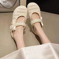 Can't shake off cut outsummer pearl toe slippers knittingfashion half slippers lazy one-leg flat toe shoes