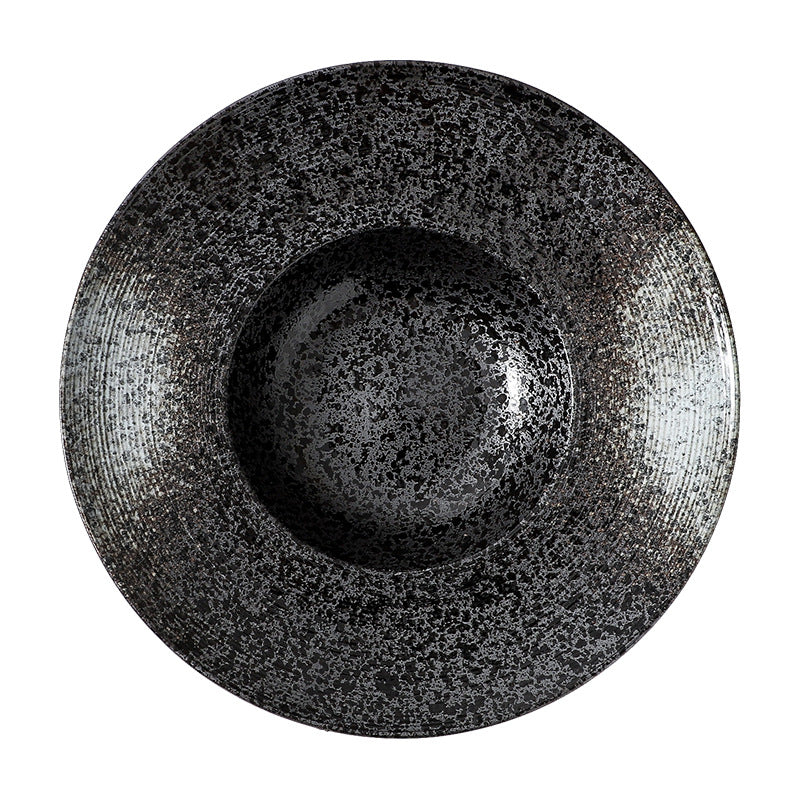 Japanese retro ceramic dinnerware creative straw hat plate - restaurant & hotel pasta plate, deep dish, dessert presentation, soup plate