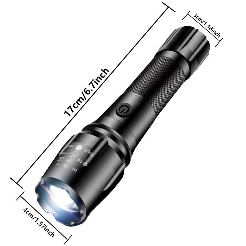 Cross-border new strong light rechargeable small flashlight household outdoor portable emergency rescue 18650 led flashlight