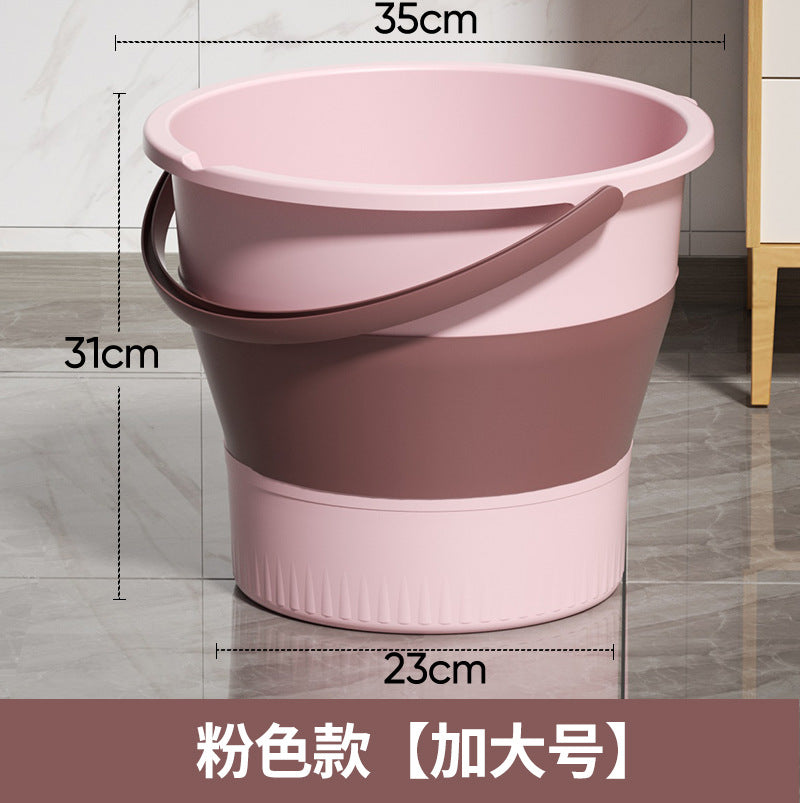Collapsible water bucket - outdoor fishing bucket, available in small and large sizes, car travel, car wash bucket, portable thickened handheld plastic bucket for home use