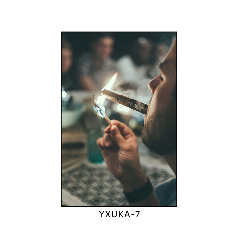 Cigar painting American bar club nightclub ktv box wall decoration painting whiskey winery beautiful woman mural