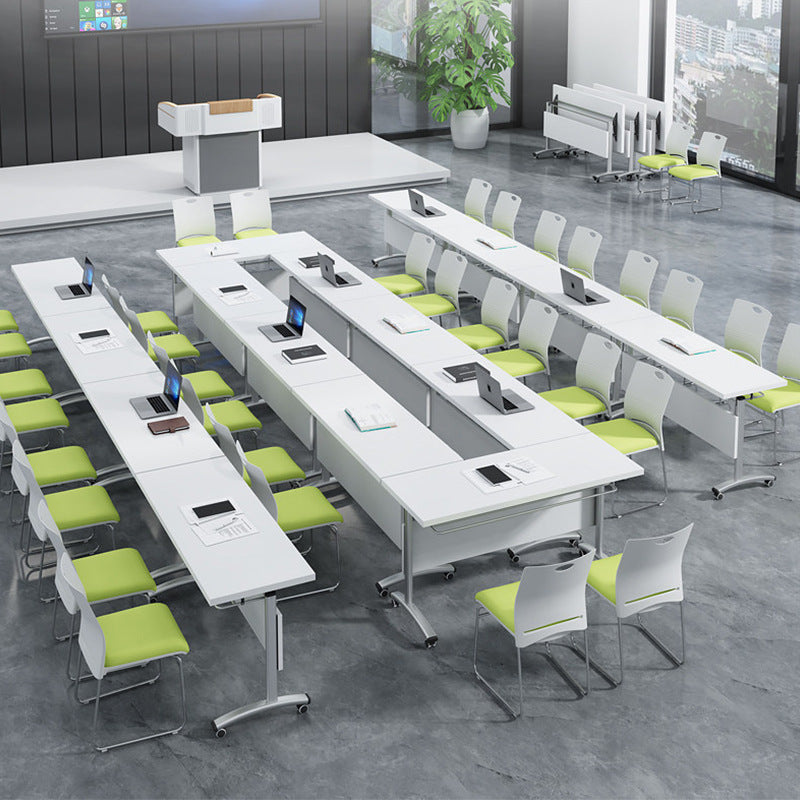 Saint li folding training table and chair mechanism desk and chair movable table foldable conference table retractable long strip