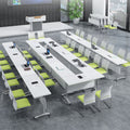 Saint li foldable training table and chair set - mobile desk, folding conference table, extendable bench seating