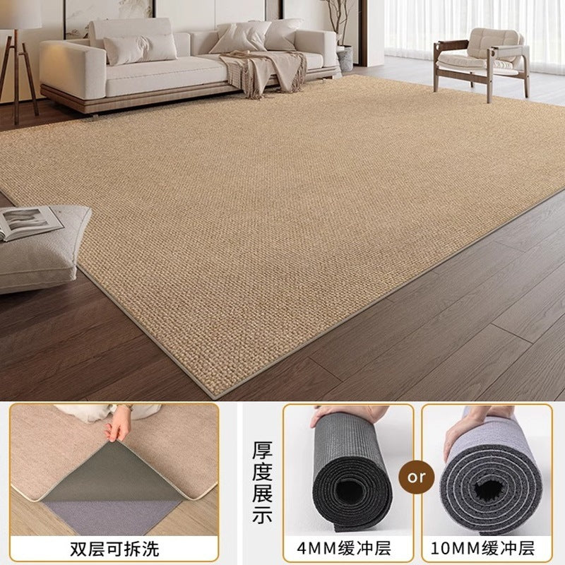 Machine washable carpet new arrival living room double layer detachable washable pure color sofa bedroom chenille for home floor mat
