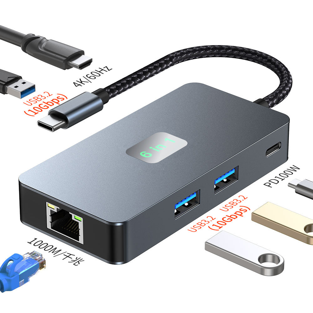 type-c docking station 4k60hz high-definition usb3.2hub laptop 2.5g network card docking station