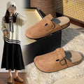 Birkenstock boots women's 2025 new spring closed-toe half-slipper outdoor thick sole slip-on flat lazy sandals