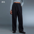Fleece-lined casual pants - new autumn/winter collection - women's loose fit straight leg sports trousers - warm drawstring joggers - d25134