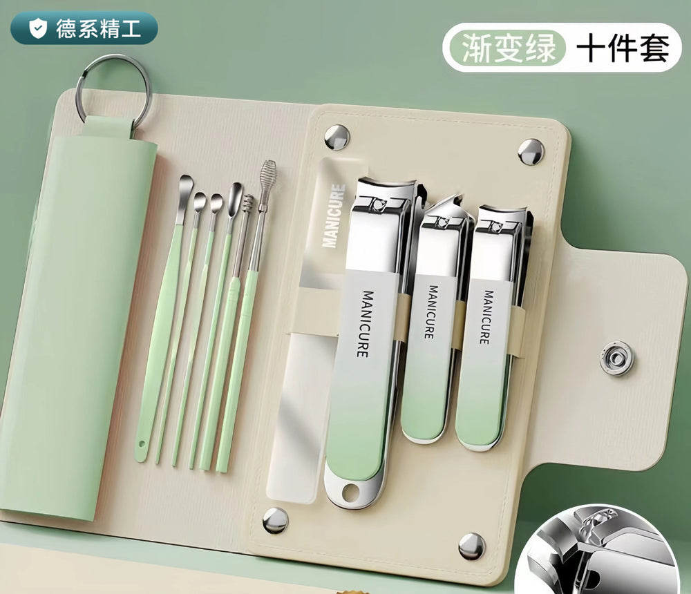 German-engineered portable stainless steel nail clipper set - premium home kit with angled nail clippers, pliers, and earwax removal tool - wholesale