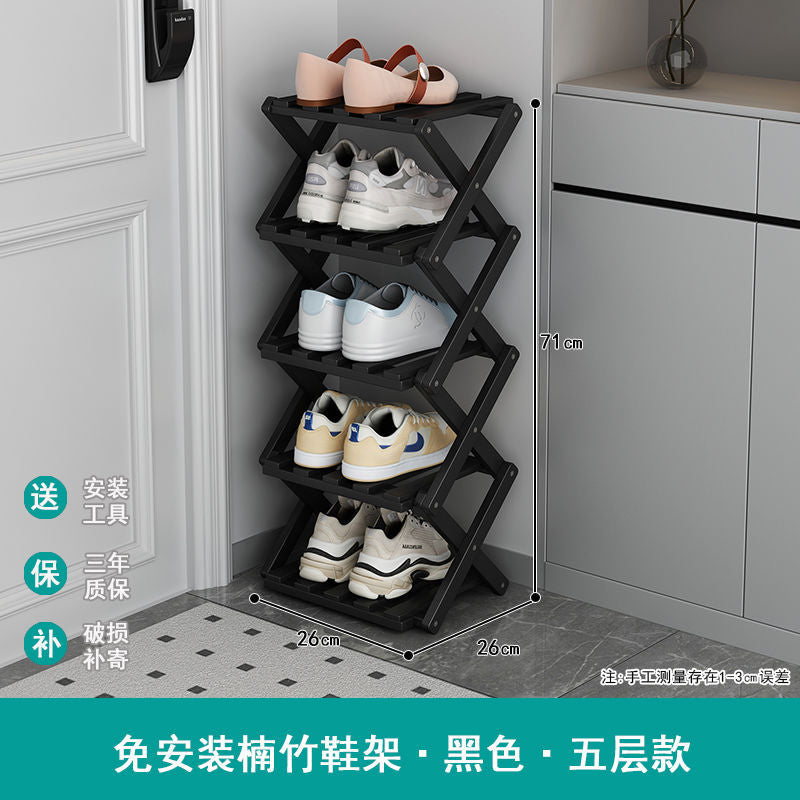 Installation-free shoe rack, simple for home door, foldable dormitory, multi-layer entrance rental house shoe cabinet, shoe storage handy gadget