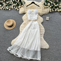 French romantic lace camisole and mesh skirt two-piece set - women's summer slimming chic fashion outfit