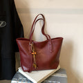 High-end retro soft leather women's bag 2026 new simple tote bag cross-border easiest for matchpure color handbag armpit bag