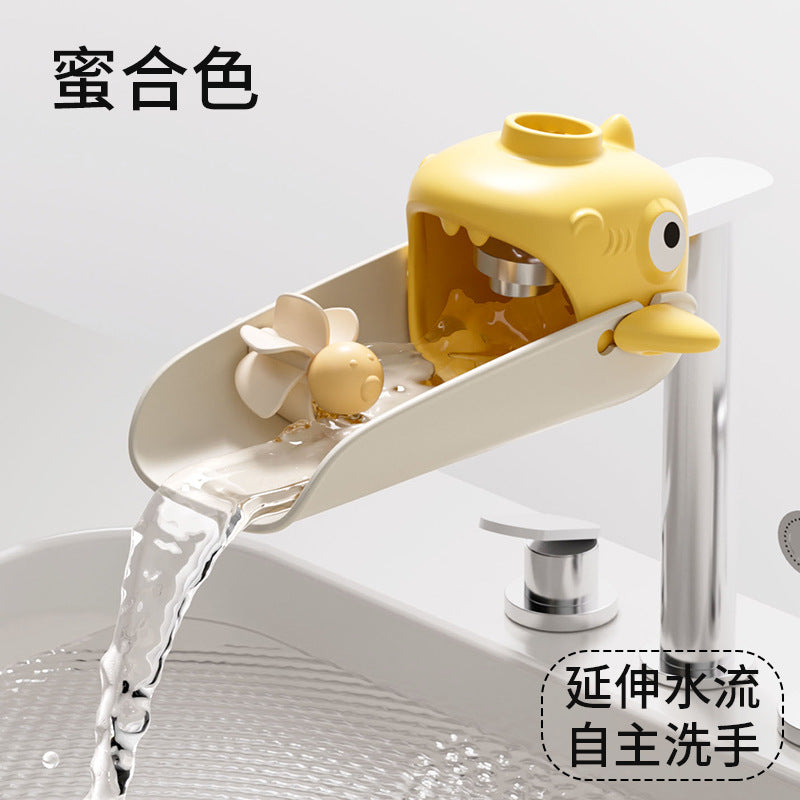 Shield dad kids faucet extender baby hand wash cartoon silicone long extension splash-proof handy gadget nozzle